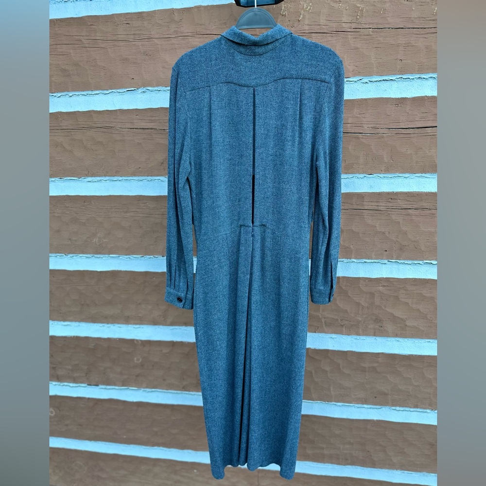 Rachel Comey Wagner Gray Long Sleeve Button Front Midi Dress - Picture 8 of 14